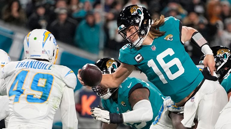 Highlights of the  games between the Los Angeles Chargers and the Jacksonville Jaguars in the NFL Super Wild Card playoff game.