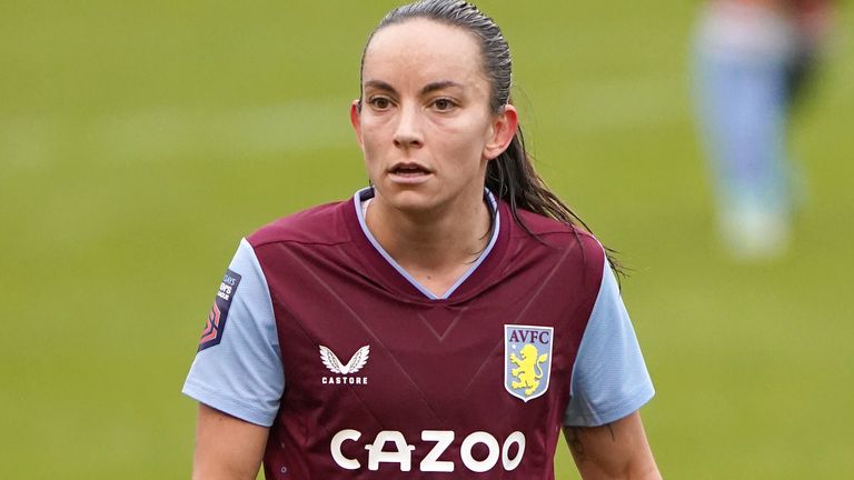 Aston Villa&#39;s Lucy Staniforth in action vs Spurs