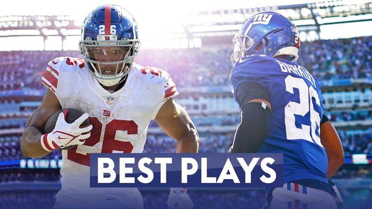 The best plays so far from New York Giants running back Saquon Barkley in the 2022 NFL season