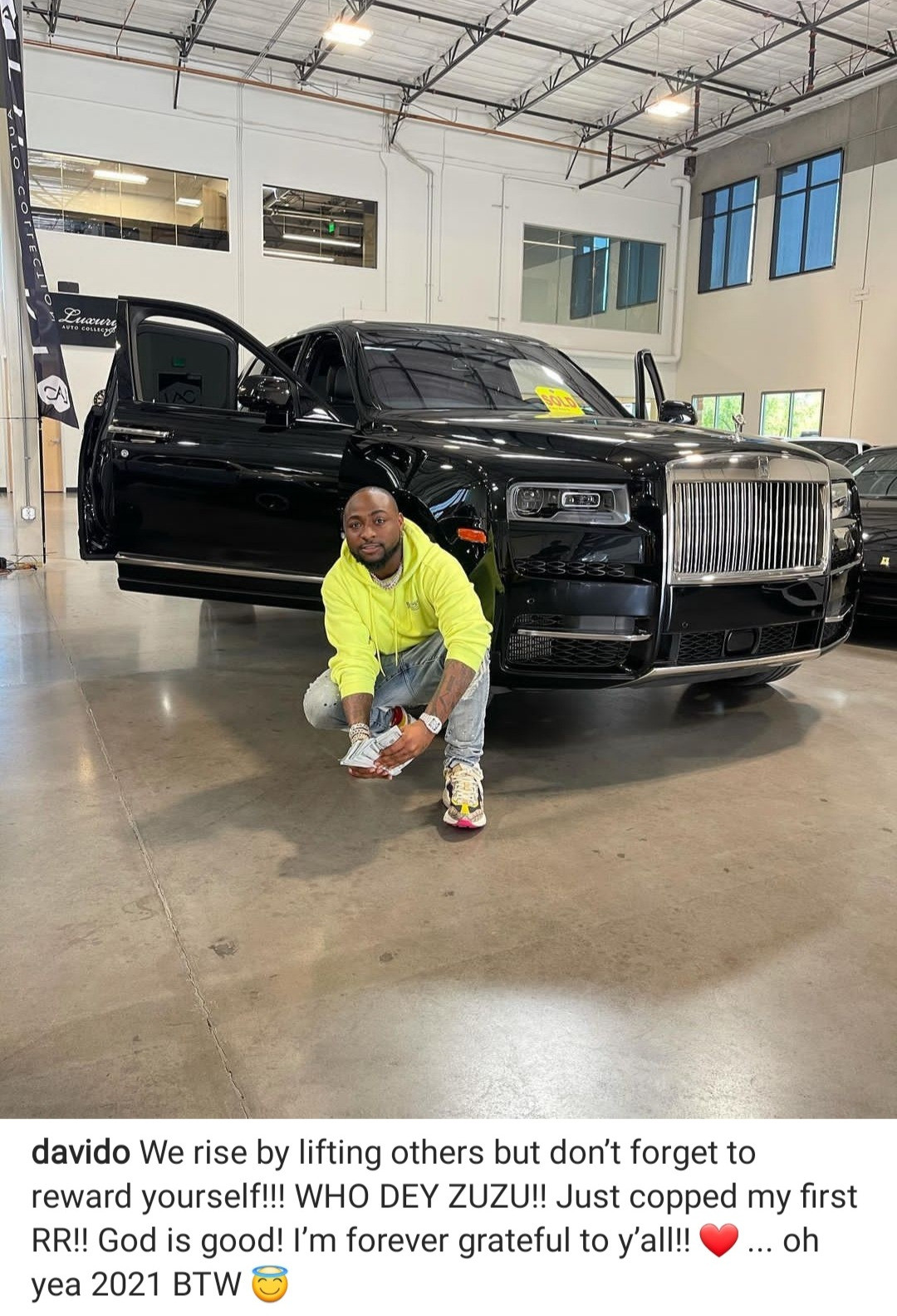 Davido acquires 2021 Rolls Royce Cullinan worth about $500,000