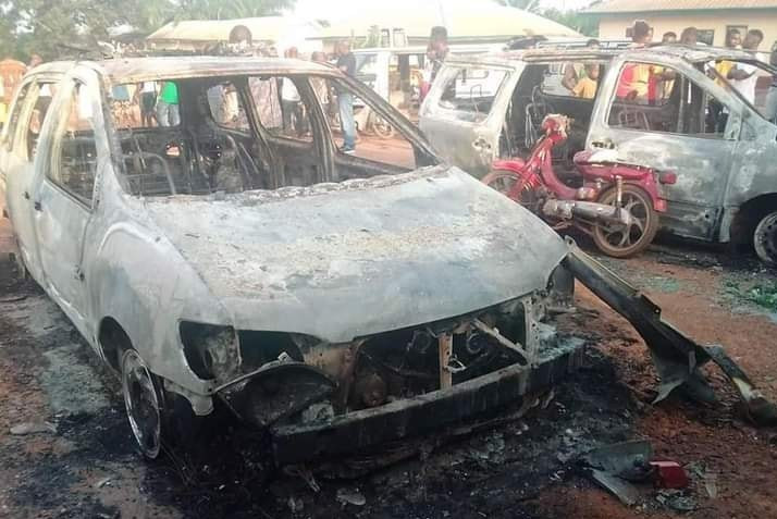 Two security personnel killed, patrol vehicles burnt as gunmen attack vigilante office in Enugu community 
