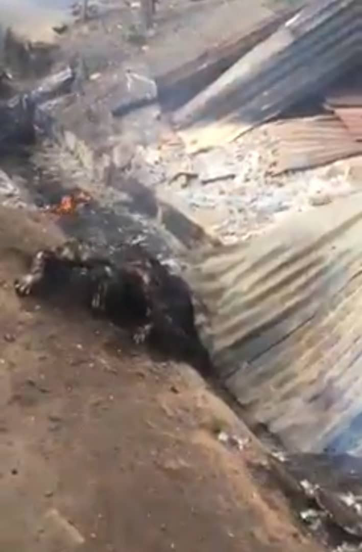 Three persons burnt to death after fuel tanker overturned and exploded in Abeokuta (graphic)