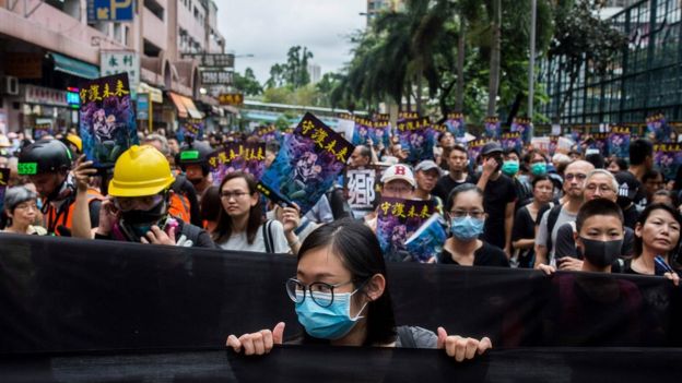 Demonstrators in Hong Kong