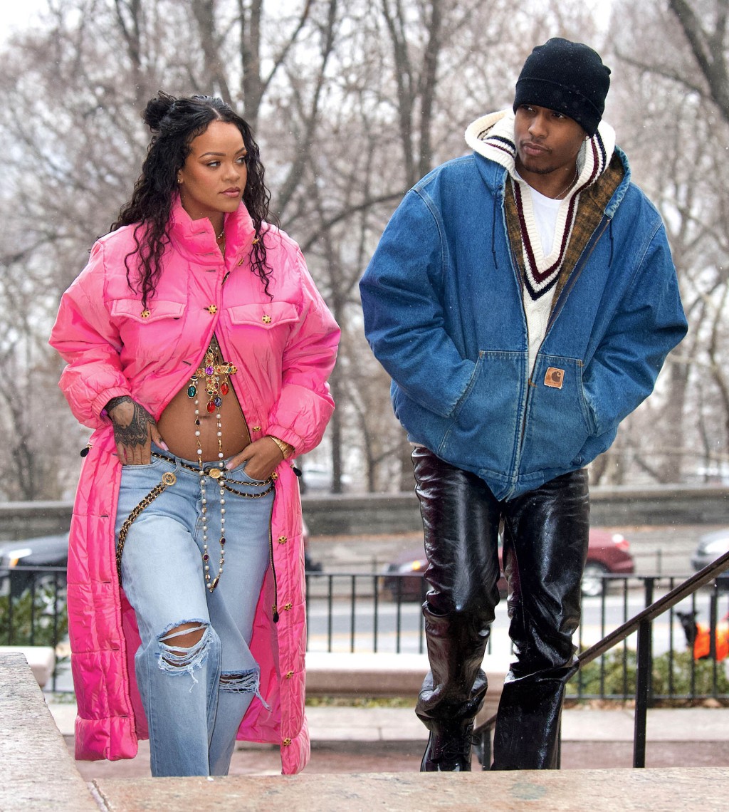 Baby Joy! Rihanna and ASAP Rocky Beam with Happiness as She Reveals Her Baby Bump to the World MANDATORY BYLINE - DIGGZY/Shutterstock