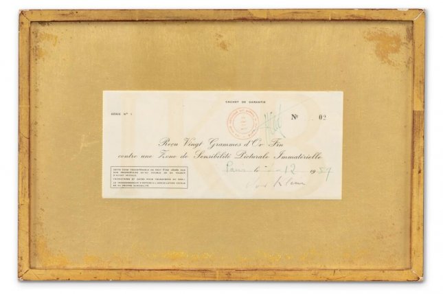 Receipt for invisible artwork by Yves Klein expected to fetch up to $551,000