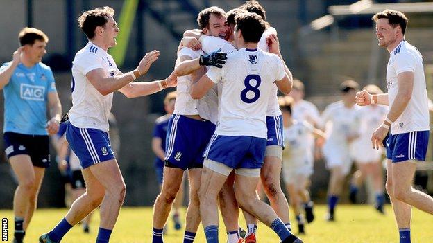 McCarron celebrates with his Monaghan team-mates