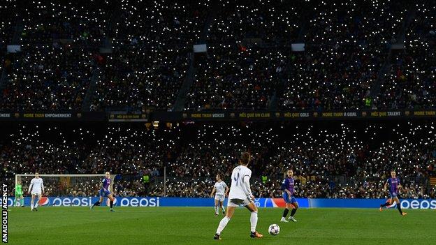 Fans at the Nou Camp