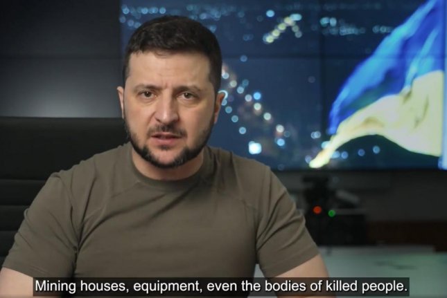 Zelensky alleges Russian troops are leaving mines in dead bodies