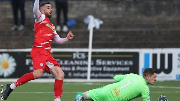 Joe Gormley doubled Coleraine's advantage