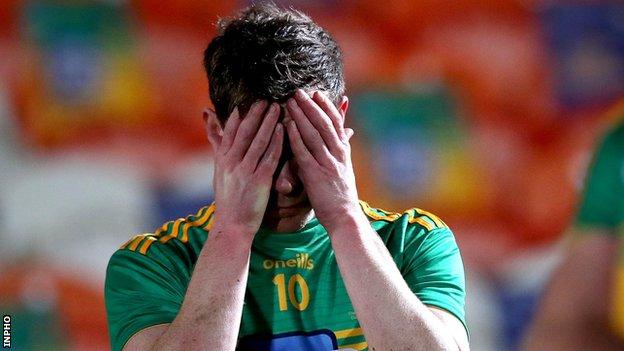 Donegal's Ciaran Thompson shows his disappointment after the shock 2020 Ulster Final defeat by Cavan