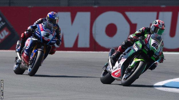 Jonathan Rea and Toprak Razgatlioglu duelled for the lead and traded positions on several occasions