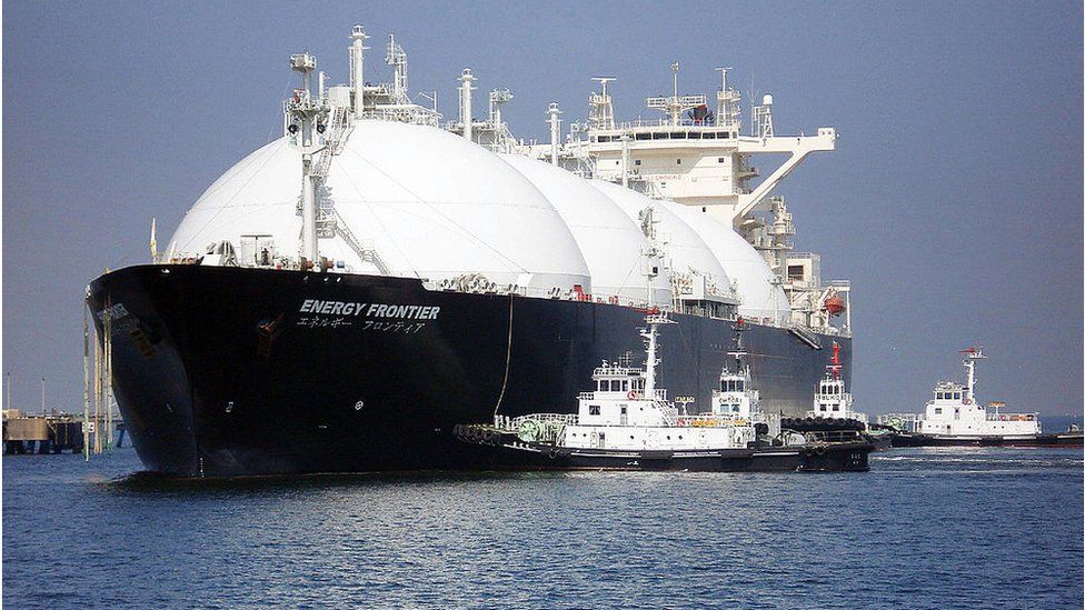 LNG ship carrying gas from Sakhalin-2