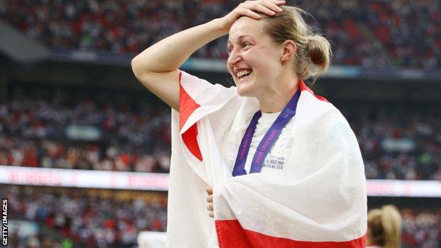 Ellen White reacts to winning the Euros