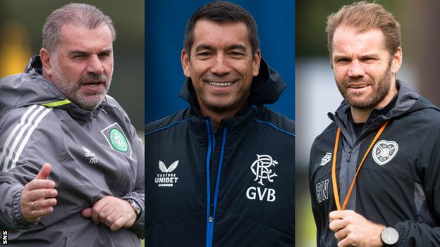 Ange Postecoglou, Giovanni van Bronckhorst and Robbie Neilson