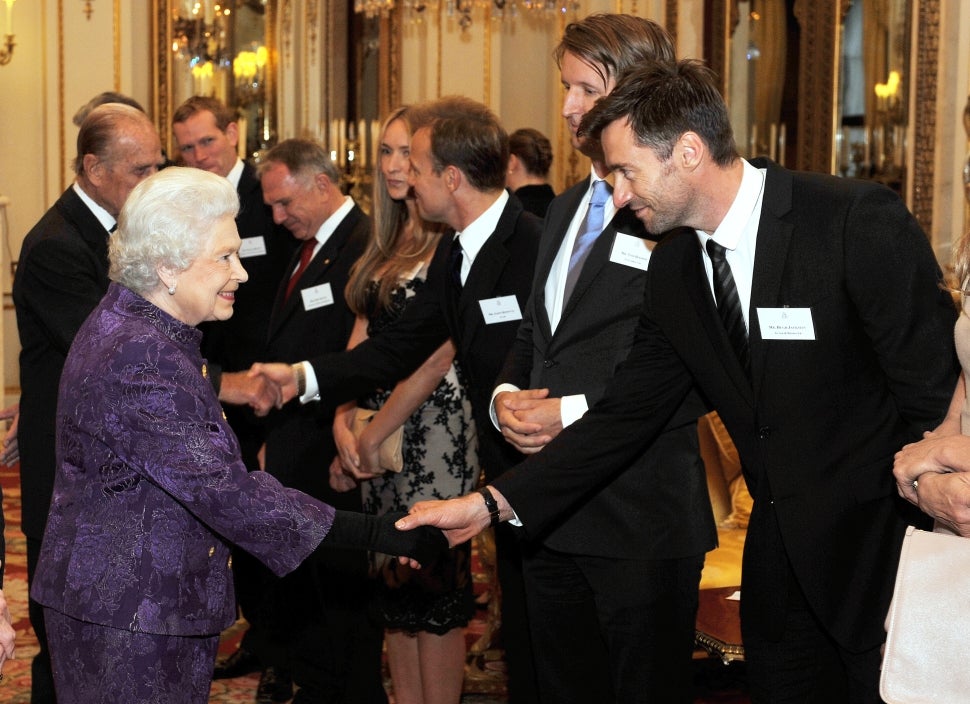 Queen Elizabeth II and Hugh Jackman