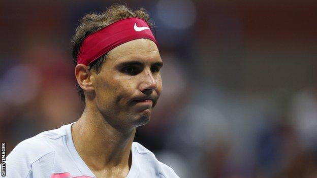 Rafael Nadal during his US Open defeat by Frances Tiafoe