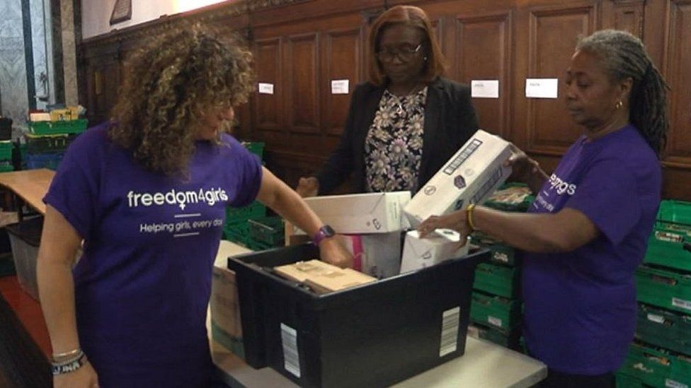 Volunteers from Freedom4Girls delivering goods to St Aidan's Church