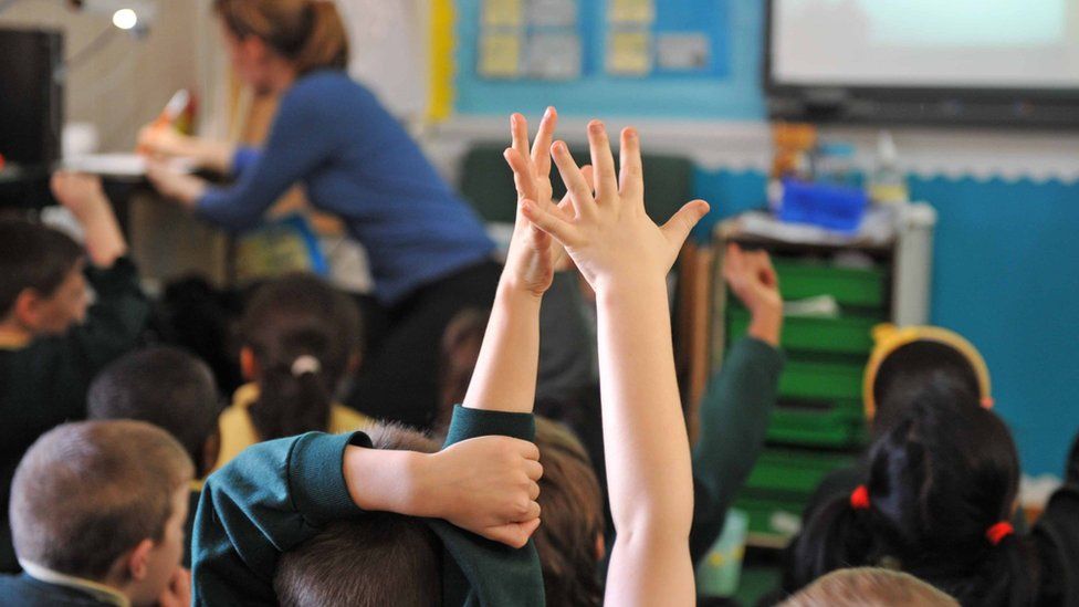 Schoolchildren in a classroom