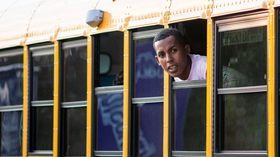 A migrant is seen at Martha’s Vineyard