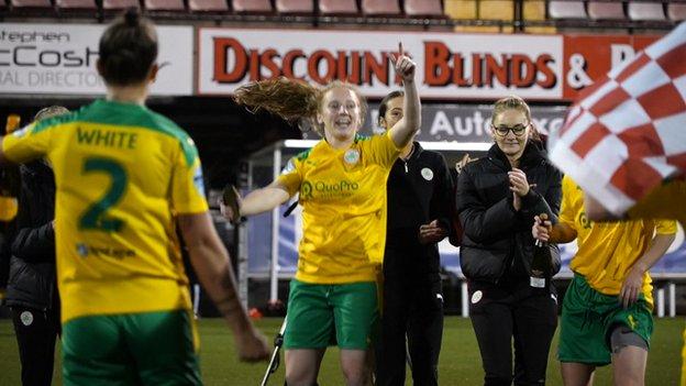 There were wild celebrations at the final whistle as Cliftonville won the title