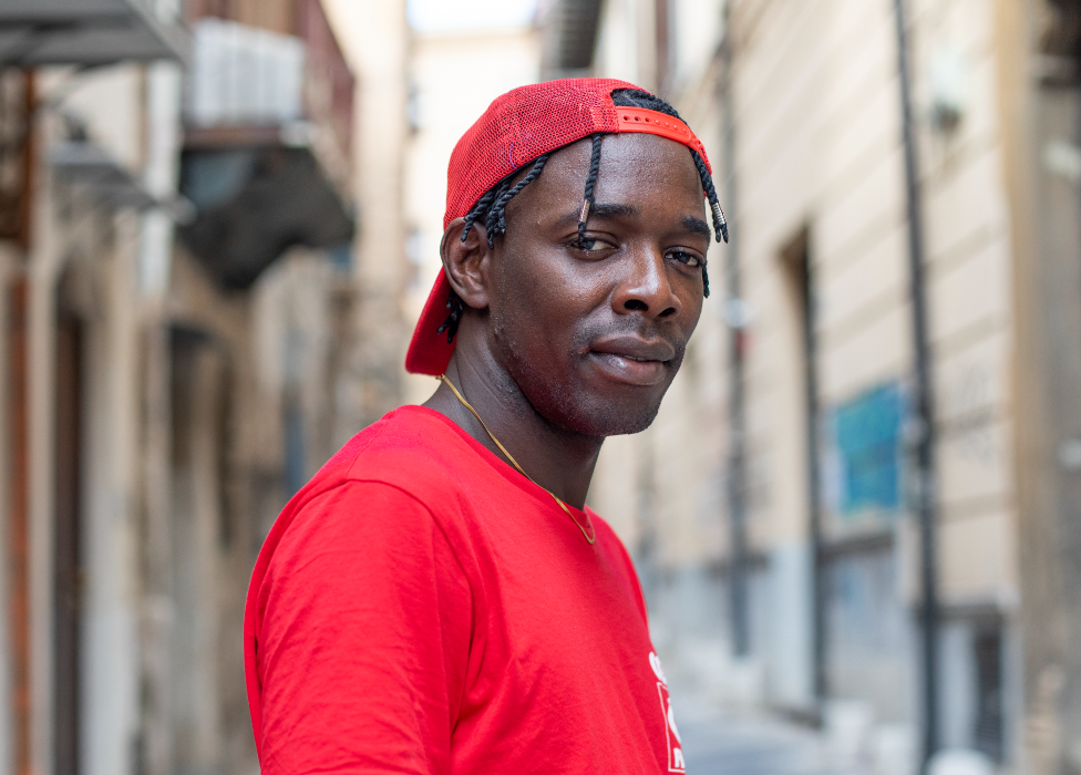 Issa, a migrant from The Gambia, pictured in  Campobello di Marza in Sicily, Italy