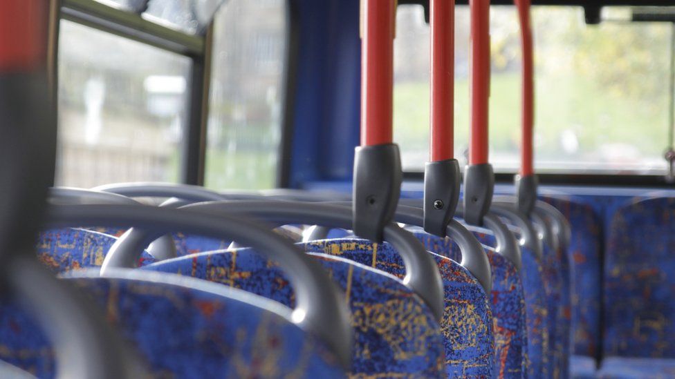 Seats inside a bus