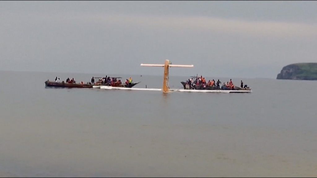 The aftermath of a plane crash in Tanzania