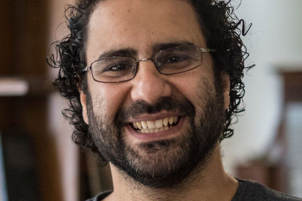 File photo showing British-Egyptian activist and blogger Alaa Abdel Fattah at his home in Cairo on 17 May 2019