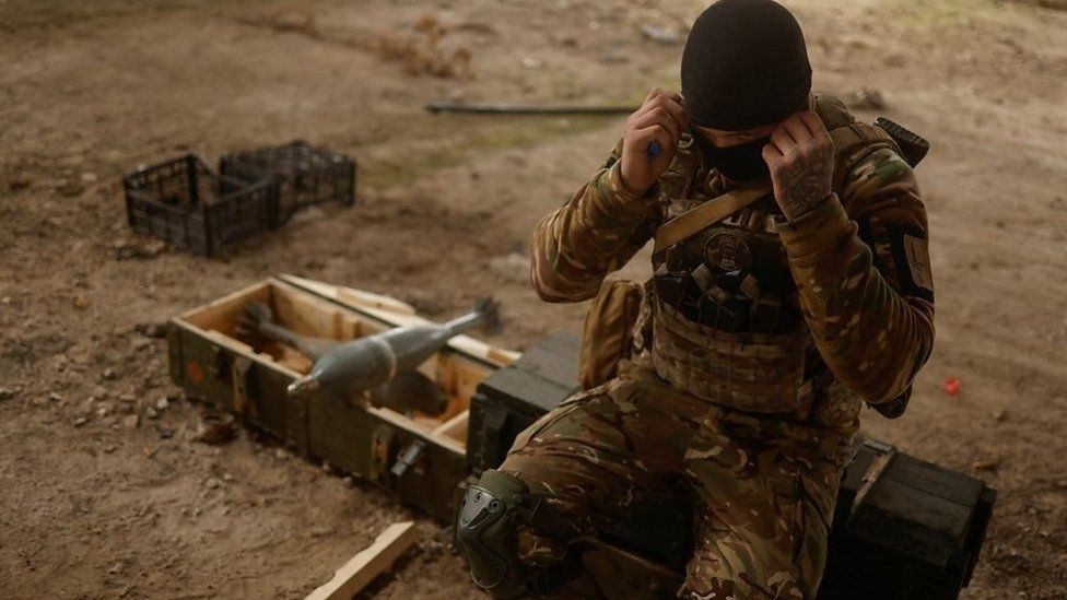 A soldier in the Kherson region