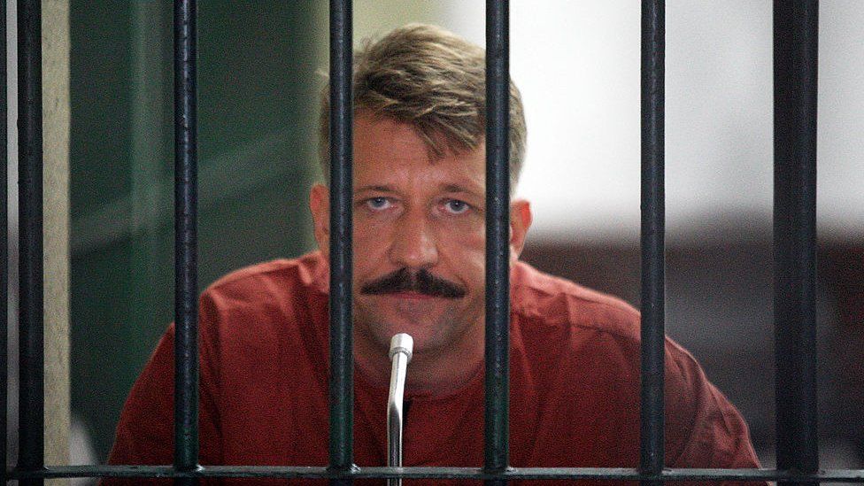 Viktor Bout sits inside a detention cell at Bangkok Supreme Court on July 28, 2008