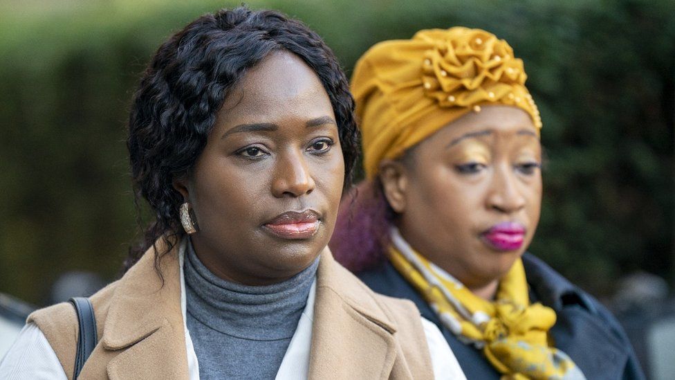 Sisters of Sheku Bayoh, Kadi Johnson and Kosna Bayoh outside Capital House in Edinburgh