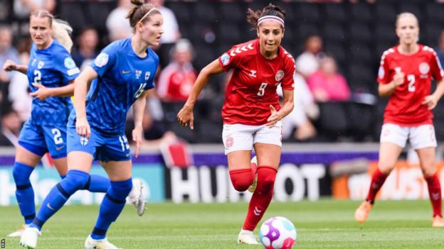 Nadia Nadim playing for Denmark