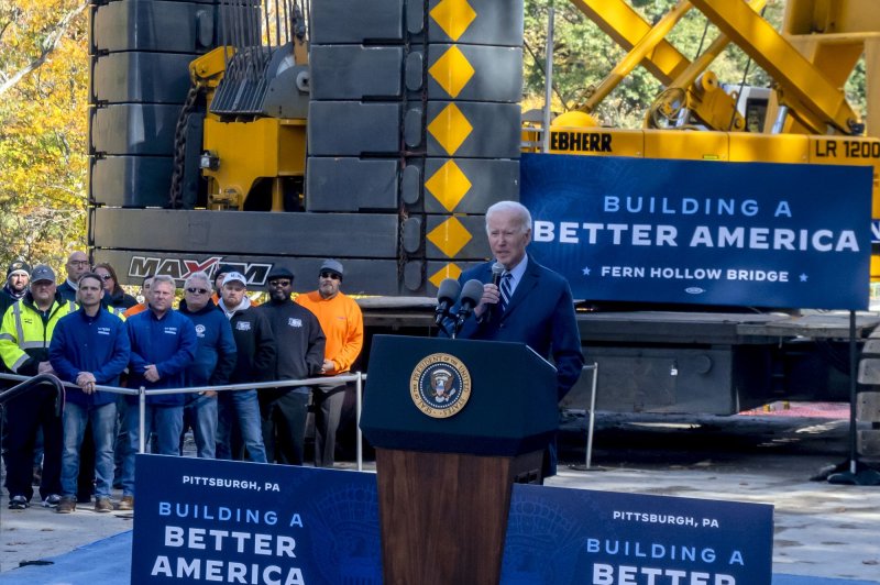 President Joe Biden has 1.7 trillion reasons that could lead to his re-election if he chooses to run in 2024. That's the number of dollars the administration will spend on the infrastructure and jobs, chips and science and inflation reduction acts. File Photo by Archie Carpenter/UPI | <a href="/News_Photos/lp/09925c0b8cbd64729556f44057b4ecb0/" target="_blank">License Photo</a>