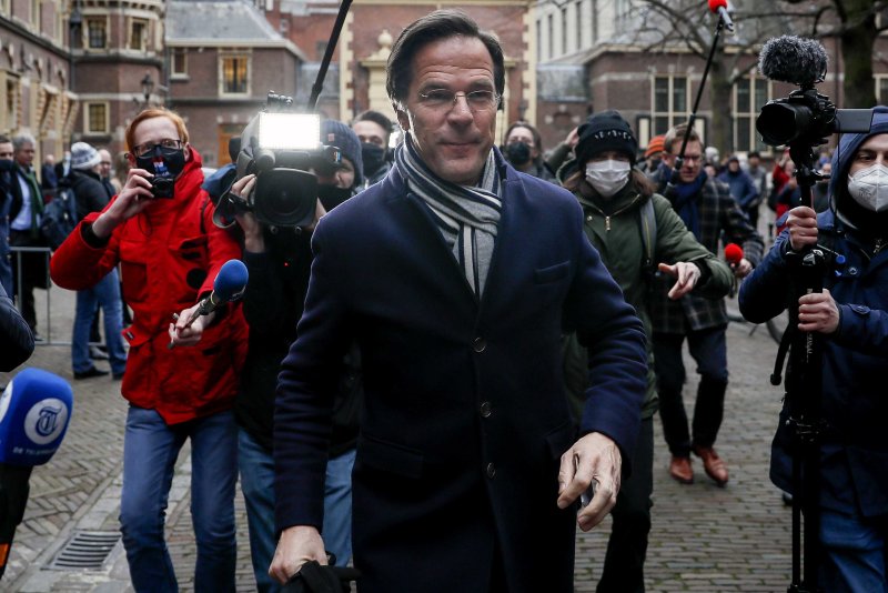 Dutch Prime Minister Mark Rutte apologized Monday, on behalf of the Dutch state, for the Netherlands' role in slavery and the slave trade. File photo by Remko De Waal/EPA-EFE