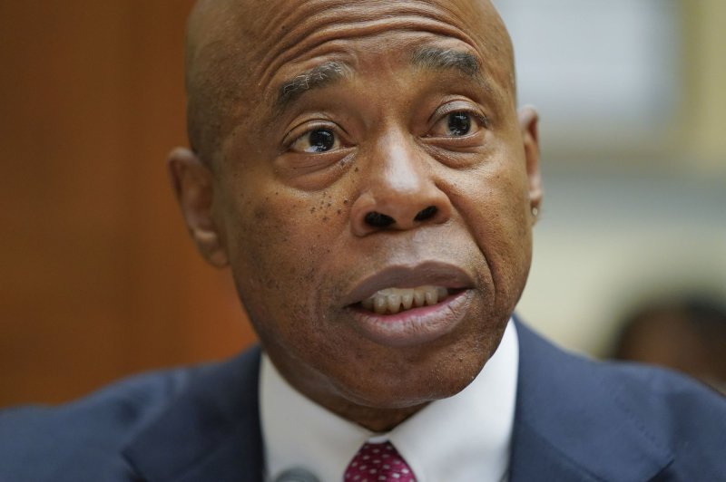 New York City Mayor Eric Adams testifies before a House Committee on Oversight and Reform hearing on gun violence on Capitol Hill in June. File Photo by Andrew Harnik/UPI | <a href="/News_Photos/lp/13480835e23e785dacb382a2395819aa/" target="_blank">License Photo</a>