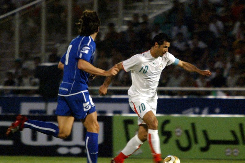 Legendary Iranian soccer player Ali Daei says a flight carrying his wife and daughter was diverted en route to meet him in Qatar. File Photo by UPI Photo/Mohammad Kheirkhah | <a href="/News_Photos/lp/9572fa4b6f6cb2edb8fe7131b608580c/" target="_blank">License Photo</a>
