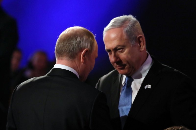 Russian President Vladimir Putin called to congratulate Prime Minister Benjamin Netanyahu on Thursday after he announced that he had formed a government. Pool Photo by Abil Sultan/UPI | <a href="/News_Photos/lp/7d903dacf3fe119d392b6188cc7969ab/" target="_blank">License Photo</a>