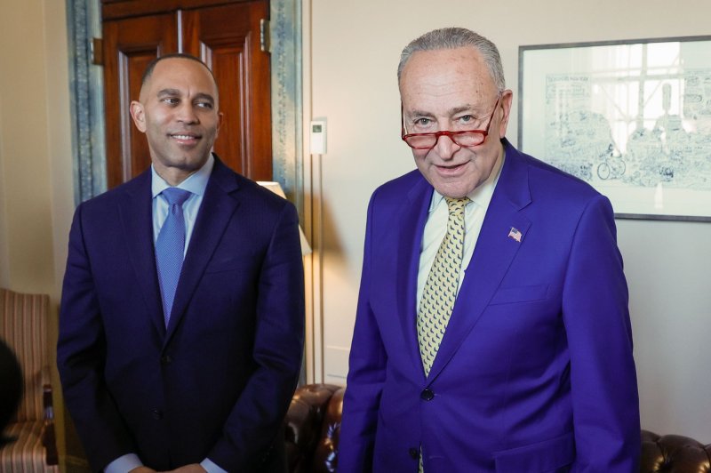 Senate Majority Leader Chuck Schumer (R) said Thursday that a deal had been made to complete work on the spending bill and avoid a partial government shutdown. Photo by Jemal Countess/UPI | <a href="/News_Photos/lp/9f39cb7bf4bb3f96bb874c128414e24e/" target="_blank">License Photo</a>