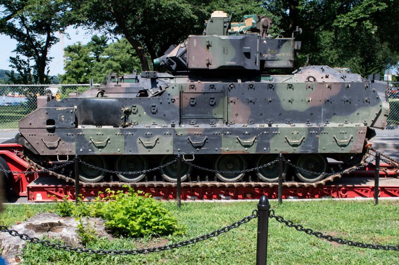 The U.S. Army is preparing to award a contract, estimated to be worth $45 billion, to construct a replacement for the Bradley Fighting Vehicle. File Photo by Kevin Dietsch/UPI | <a href="/News_Photos/lp/795aac11ef773a5c45a47e8f152908cf/" target="_blank">License Photo</a>
