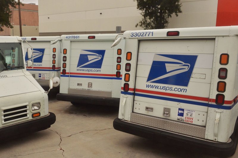 The U.S. Postal Service announced Monday it will make the switch to a $9.6 billion investment into a 100% electric vehicle fleet in the next five years. File Photo by Jim Ruymen/UPI | <a href="/News_Photos/lp/ed506f3b79efd74247f6b1d9406b19f9/" target="_blank">License Photo</a>