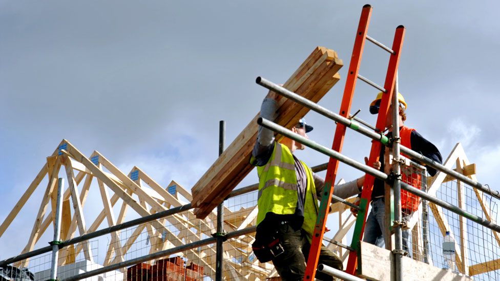 Builders on a building site