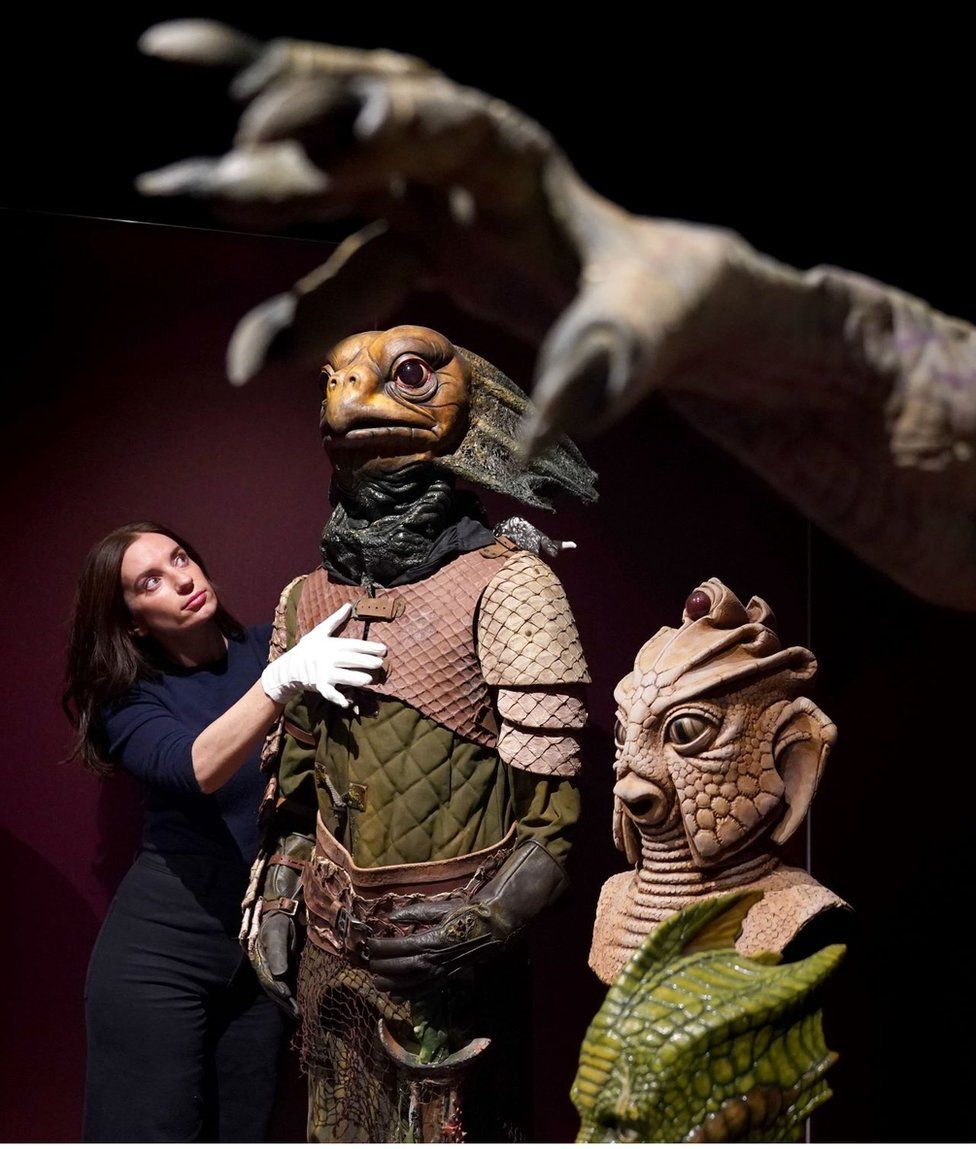 Alice Wyllie prepares costumes for the Doctor Who Worlds of Wonder exhibition