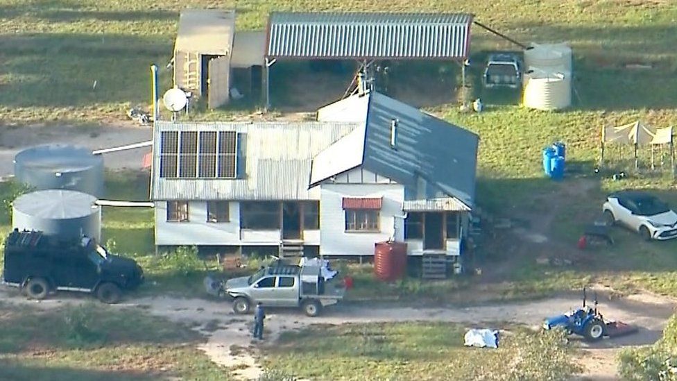 Aerial of the Wieambilla shooting property