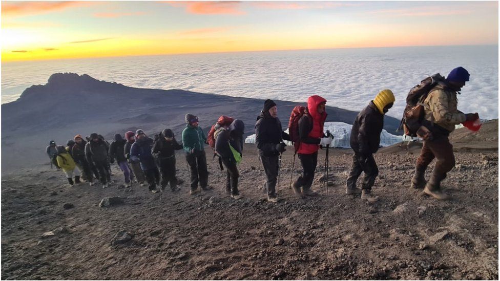 Fundraisers on the way to summit of Kilimanjaro