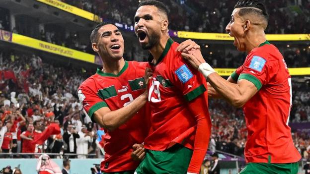 Morocco players celebrate