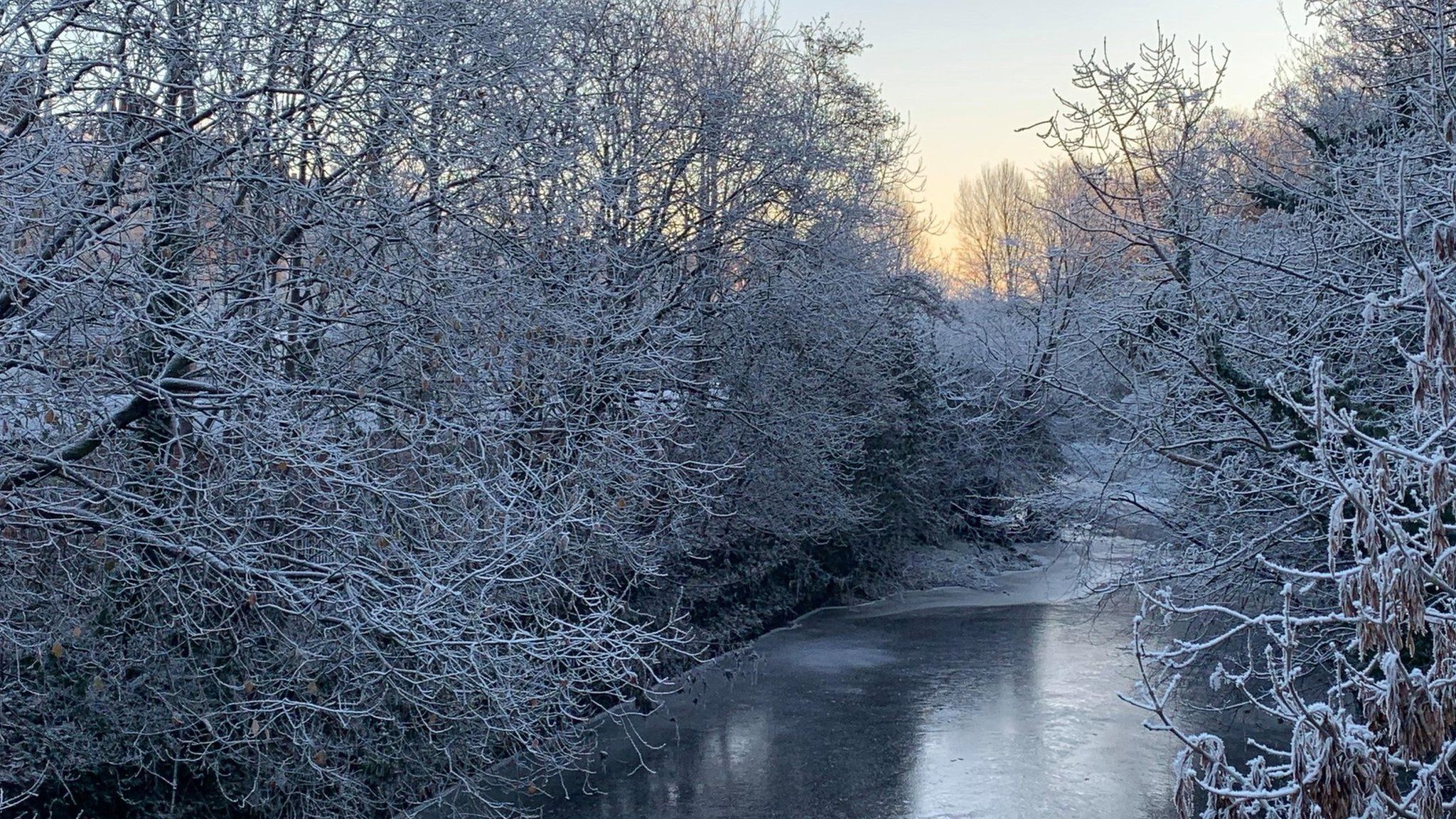 A snowy scene near Glasgow this month