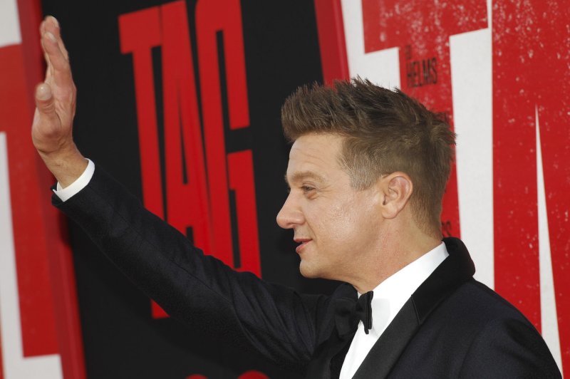 Cast member Jeremy Renner attends the premiere of the motion picture comedy "Tag" at the Regency Village Theatre in the Westwood section of Los Angeles on June 7, 2018. File photo by Patrick Rideaux/UPI | <a href="/News_Photos/lp/efea8396a97a7278154f8a317365e23b/" target="_blank">License Photo</a>