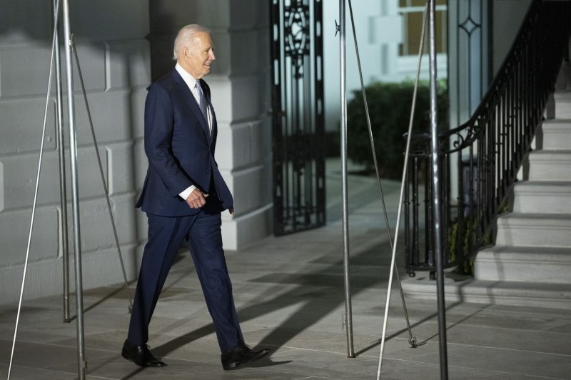 President Joe Biden departs the White House on Friday. He will head to the U.S.-Mexico border on Sunday. Photo by Chris Kleponis/UPI