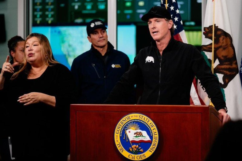 California Gov. Gavin Newsom holds a press conference Sunday ahead of the state being hit by another winter storm. Photo courtesy of the Office of the Governor of California/Twitter