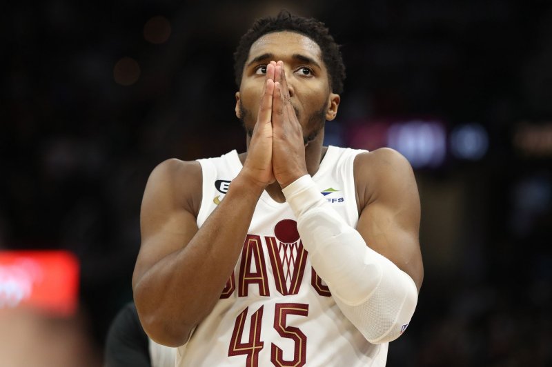 Cleveland Cavaliers guard Donovan Mitchell made 22 of 34 shots in a comeback win over the Chicago Bulls on Monday in Cleveland. File Photo by Aaron Josefczyk/UPI | <a href="/News_Photos/lp/ce0fd784a3fc0a471b7e81c3debeaf66/" target="_blank">License Photo</a>